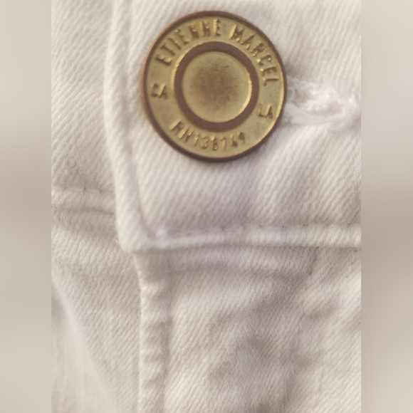 White Etienne Marcel Denim Jacket and Jeans both with Red Zipper - Picture 7 of 13